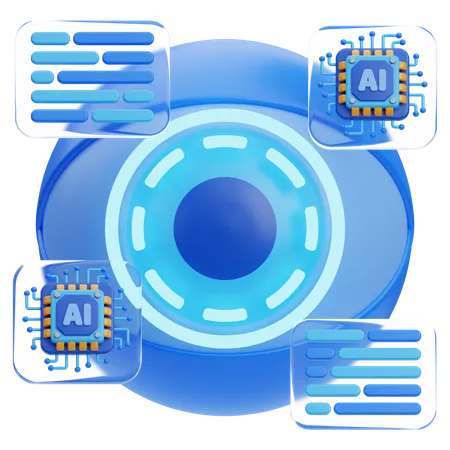 Ai Biometric Eye  3D Icon