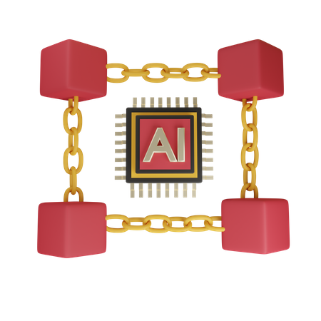 Ai Blockchain  3D Icon