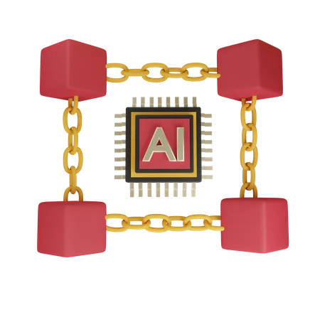 Ai Blockchain  3D Icon