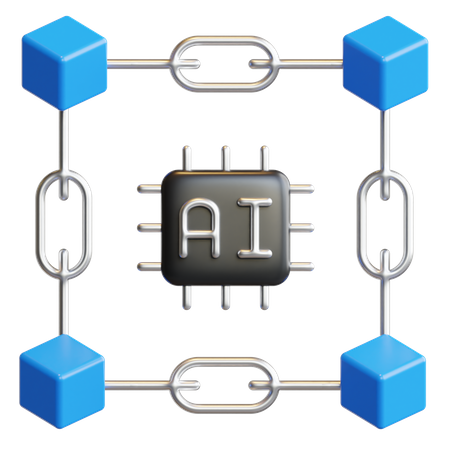 Ai Blockchain  3D Icon