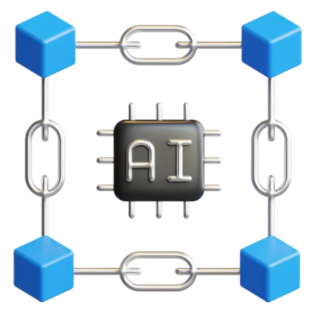 Ai Blockchain  3D Icon