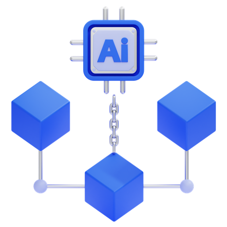 Ai Blockchain  3D Icon
