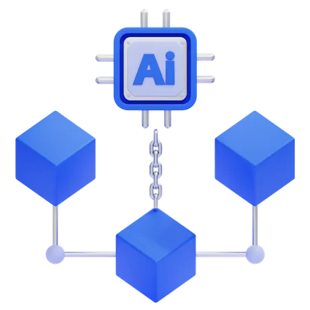 Ai Blockchain  3D Icon