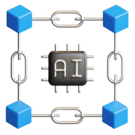 Ai Blockchain  3D Icon