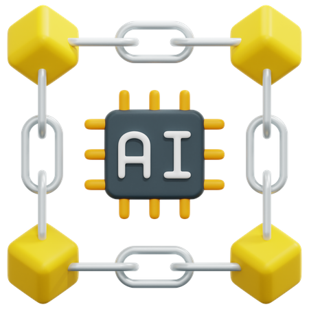 Blockchain IA  3D Icon