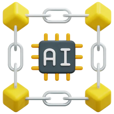 Blockchain IA  3D Icon
