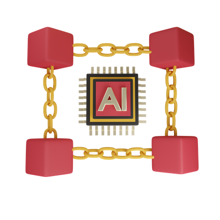 Ai Blockchain  3D Icon
