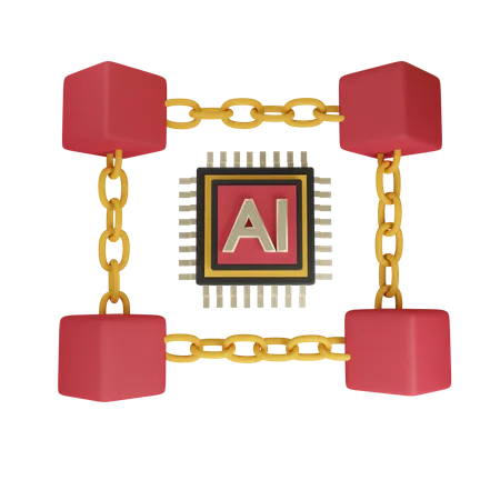Ai Blockchain 3 D Illustration Contains PNG BLEND GLTF And OBJ Files 3D Icon