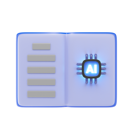 Ai Book  3D Icon