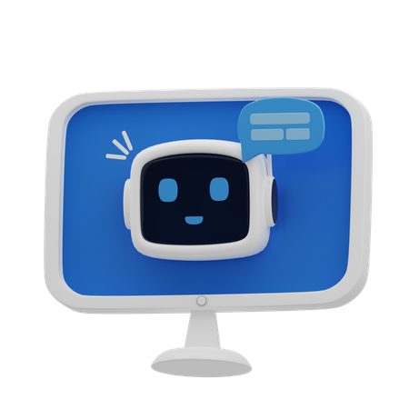 AI Bot Computer  3D Icon