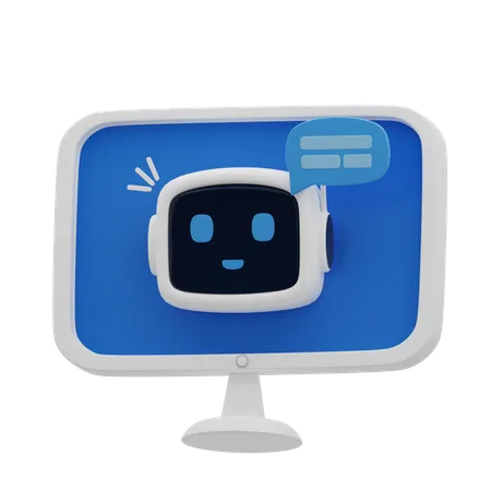 AI Bot Computer  3D Icon