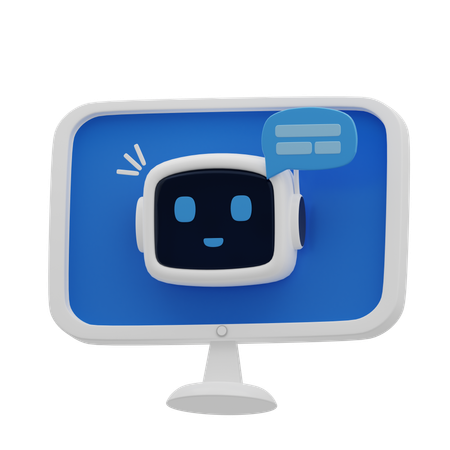 AI Bot Computer  3D Icon