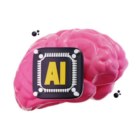 3 D Rendering Ai Brain Illustration 3D Icon