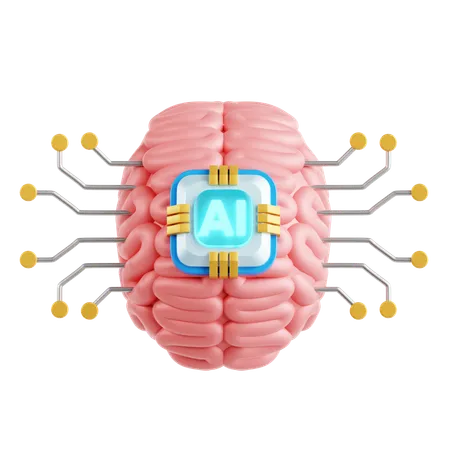 AI Brain  3D Icon