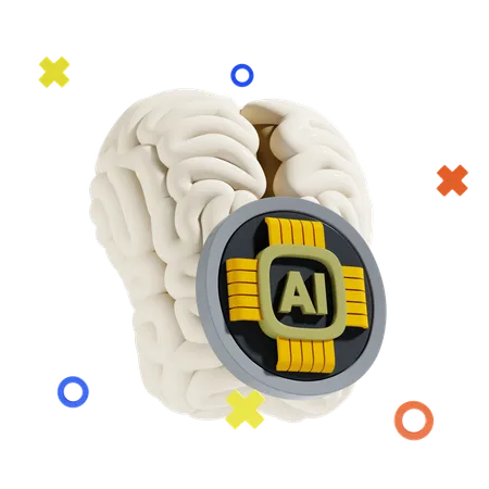 Ai Brain 3 D Icon And Illustration 3D Icon