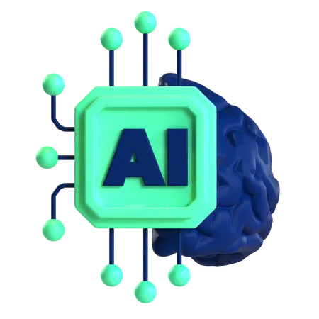 Ai Brain  3D Icon