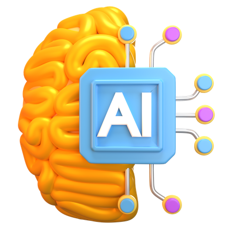 Ai Brain  3D Icon