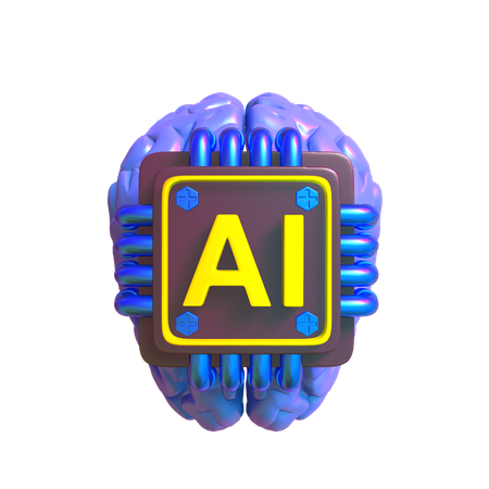 Ai Brain  3D Icon