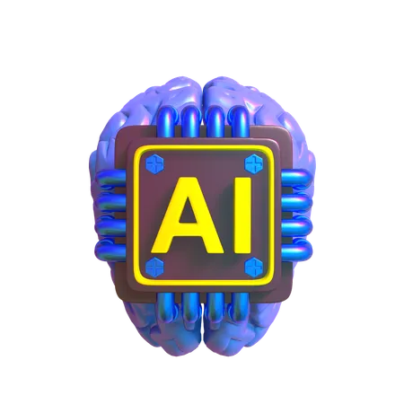 Ai Brain  3D Icon