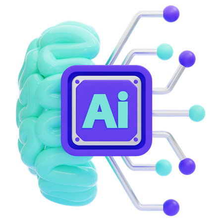 AI Brain  3D Icon