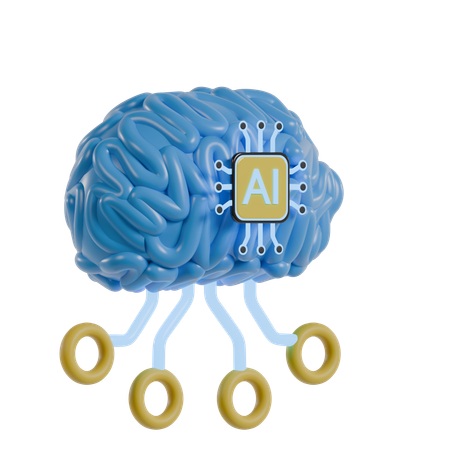 Ai Brain  3D Icon