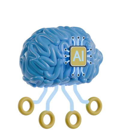Ai Brain  3D Icon