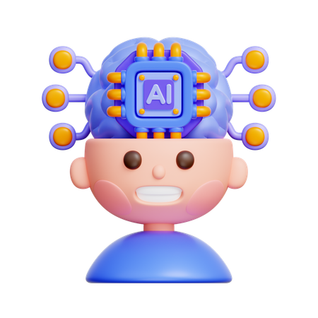 Ai Brain  3D Icon