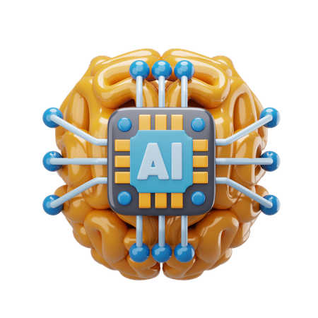 Ai Brain  3D Icon