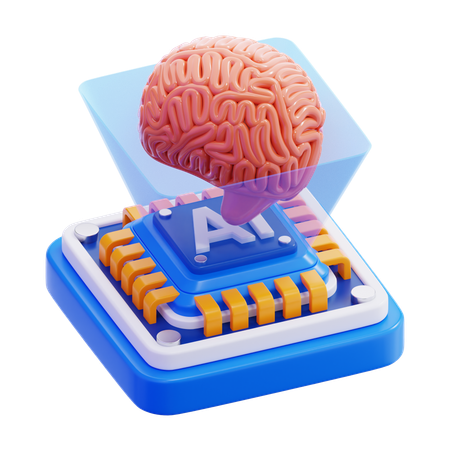 Ai Brain  3D Icon