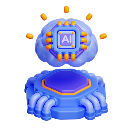 AI brain  3D Icon