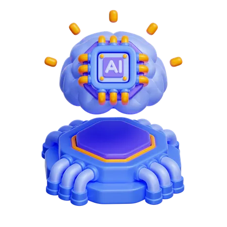 AI brain  3D Icon