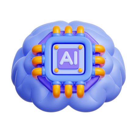 AI brain  3D Icon