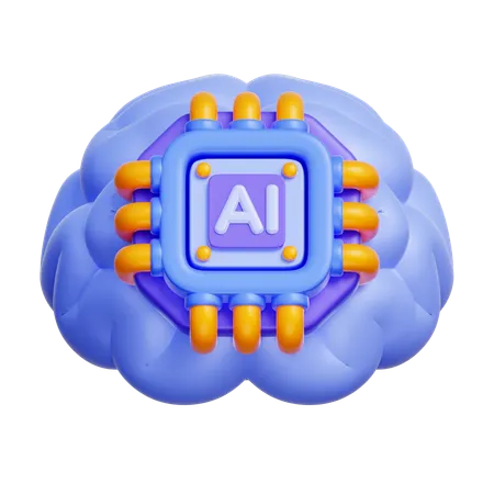 AI brain  3D Icon