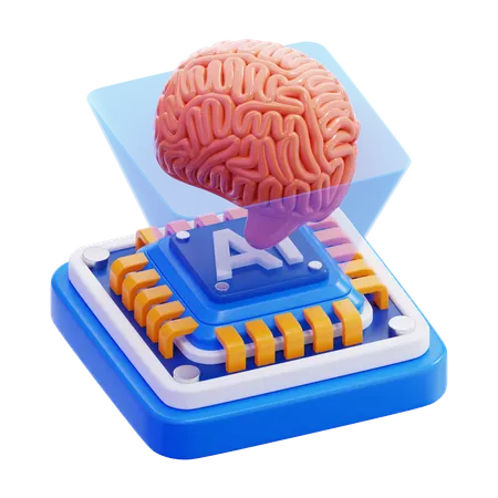 AI Brain 3D Icon