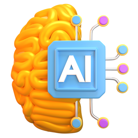 Ai Brain  3D Icon