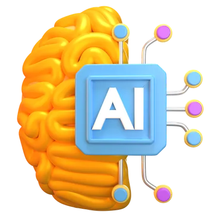 Ai Brain  3D Icon