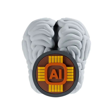 Ai Brain  3D Icon