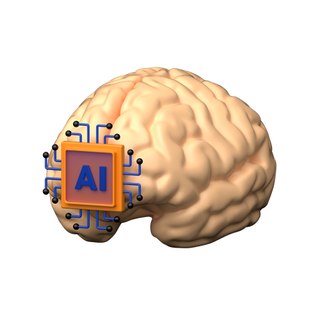 Ai Brain  3D Icon