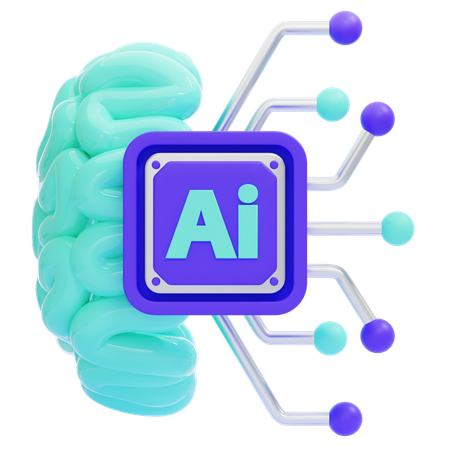 AI Brain  3D Icon