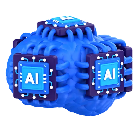 Ai Brain  3D Icon