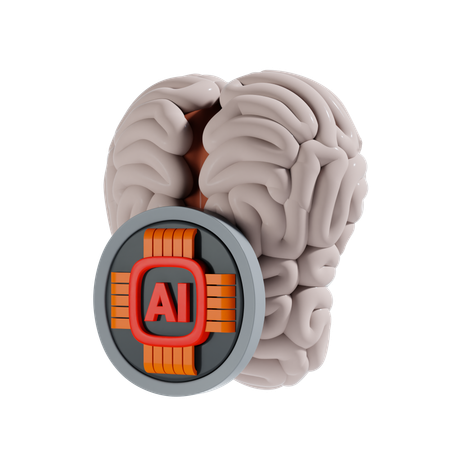 Ai Brain  3D Icon