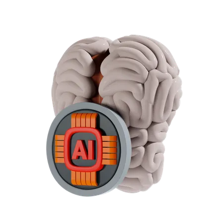 Ai Brain  3D Icon