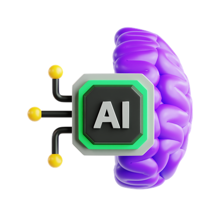 Ai Brain  3D Icon