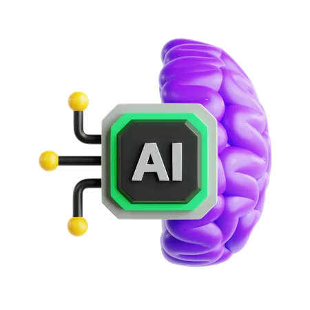 Ai Brain  3D Icon