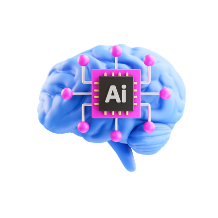 Ai Brain  3D Icon