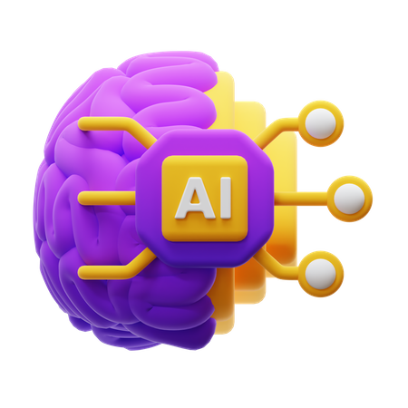 Ai Brain  3D Icon