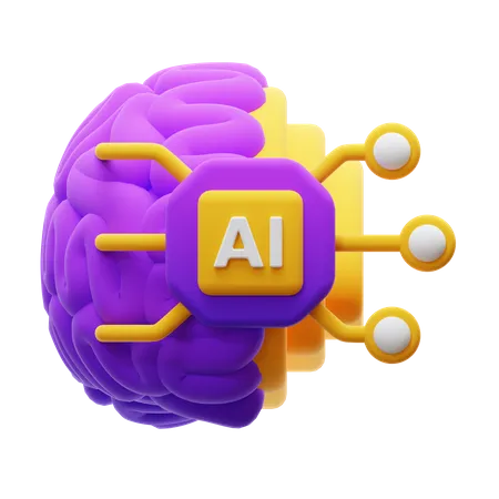 Ai Brain  3D Icon