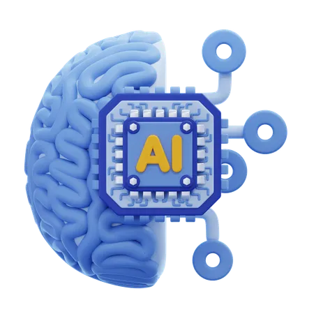 Ai Brain  3D Icon