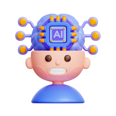 AI Brain  3D Icon