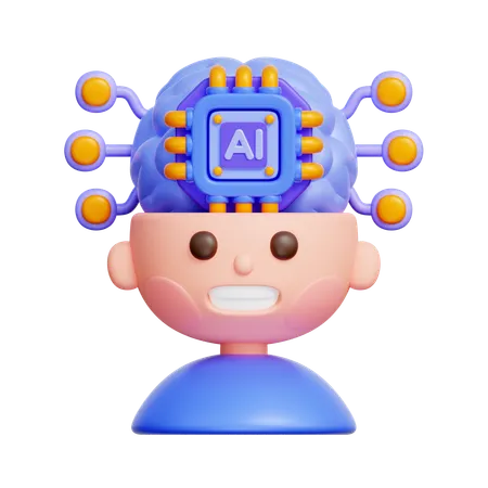 AI Brain  3D Icon